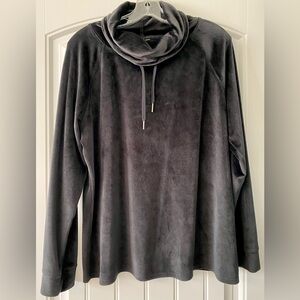 EUC Black Velour Cowl Neck Top 32 Degrees